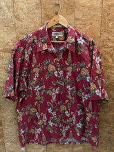 Vintage 90s maroon red pineapple pattern Hawaiian shirt size XXL by Campia Moda